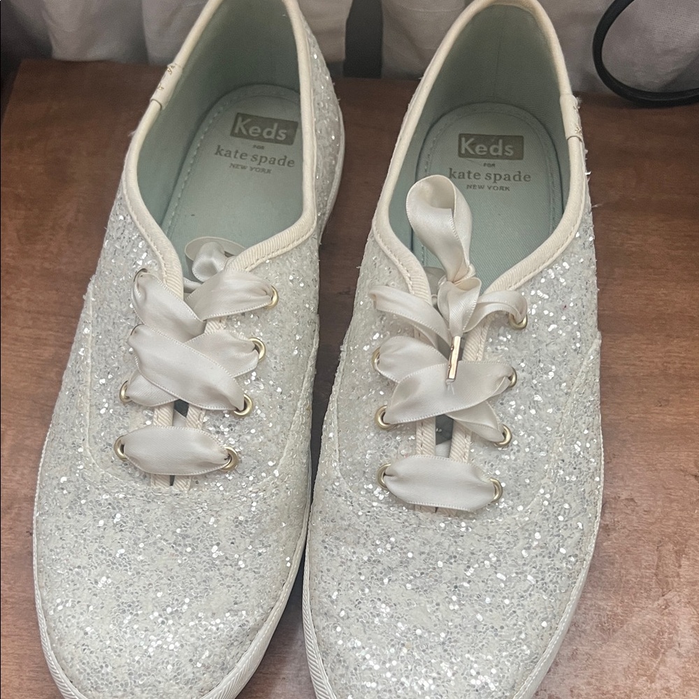 Keds Kate Spade Cream Glitter Sneakers